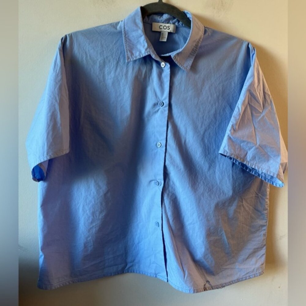 COS Light Blue Button-up Short Sleeve Shirt